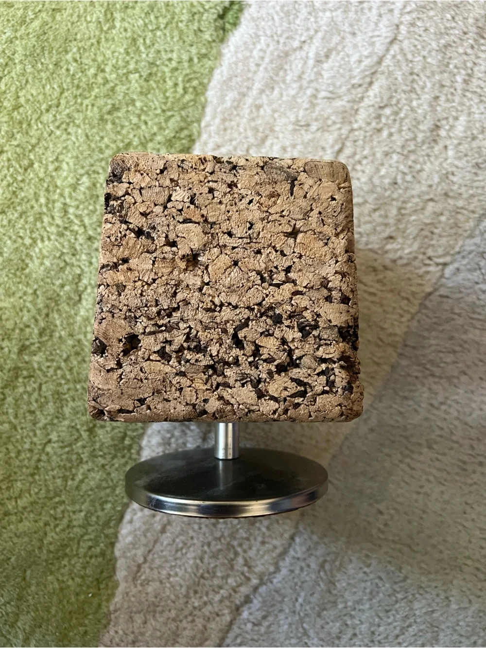 Mid Century Modern Cork & Chrome Rotating Desk Pencil Pen Holder Park Sherman
